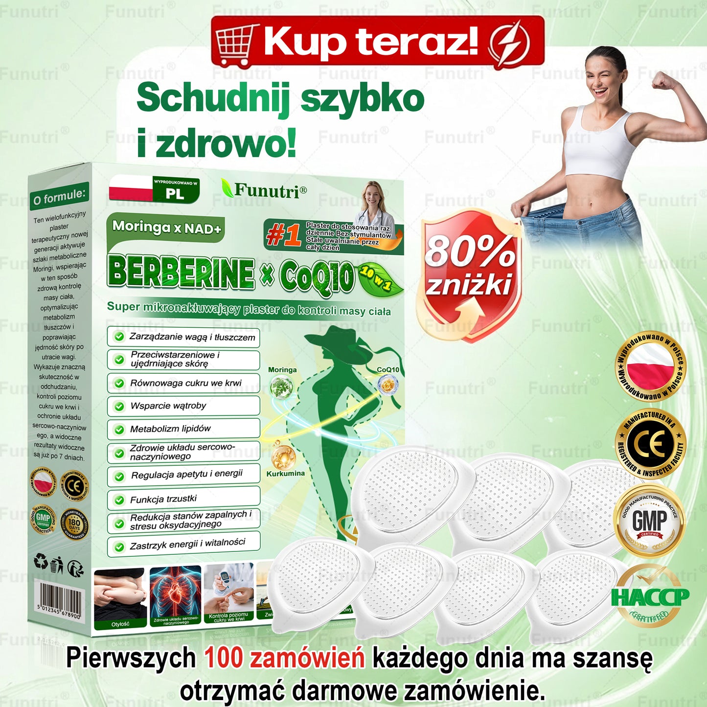 Oficjalny Sklep🥂Funutri® 10 w 1 metaboliczny wyszczuplający plaster z nanomikroigłami (Tylo raz dziennie – widoczne zmiany już w 7 dni) Wsparcie przy otyłości, cukrzycy, bezdechu sennym, problemach ze stawami i nie tylko