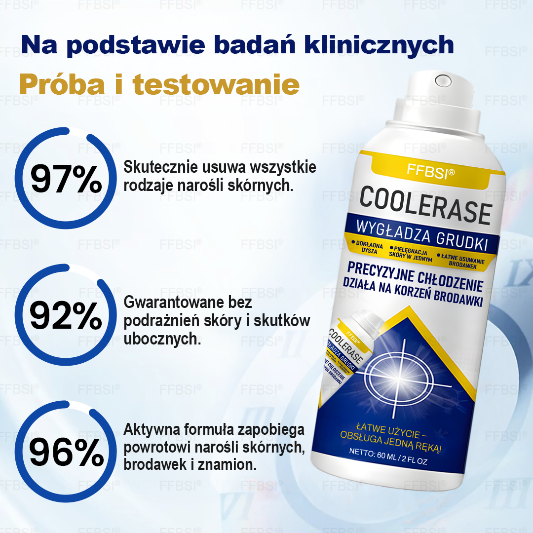 FFBSI® ❄ CoolErase Spray do regeneracji skóry  (Brodawe, Pęcherze, Wypryski, Łuszczyca, Zmiany skórne, Trądzik, Skórne narośle, Blizny, Pieprzyki)