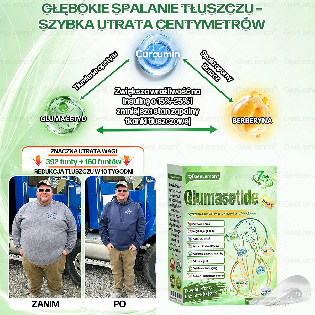 Oficjalny Sklep | 𝐆𝐞𝑒𝐿𝑒𝐦𝐨𝐧® 👩‍⚕️ 𝐆𝐥𝐮𝐦ase𝐭𝐢𝐝𝐞 𝟖 𝐰 𝟏 Smukły i Zdrowy Nano Plaster z Mikronakłuciami (Tylko raz dziennie, widoczne zmiany już w 7 dni)✅ Na otyłość, wiotką skórę, cukrzycę, bezdech senny, problemy ze stawami i wiele więcej