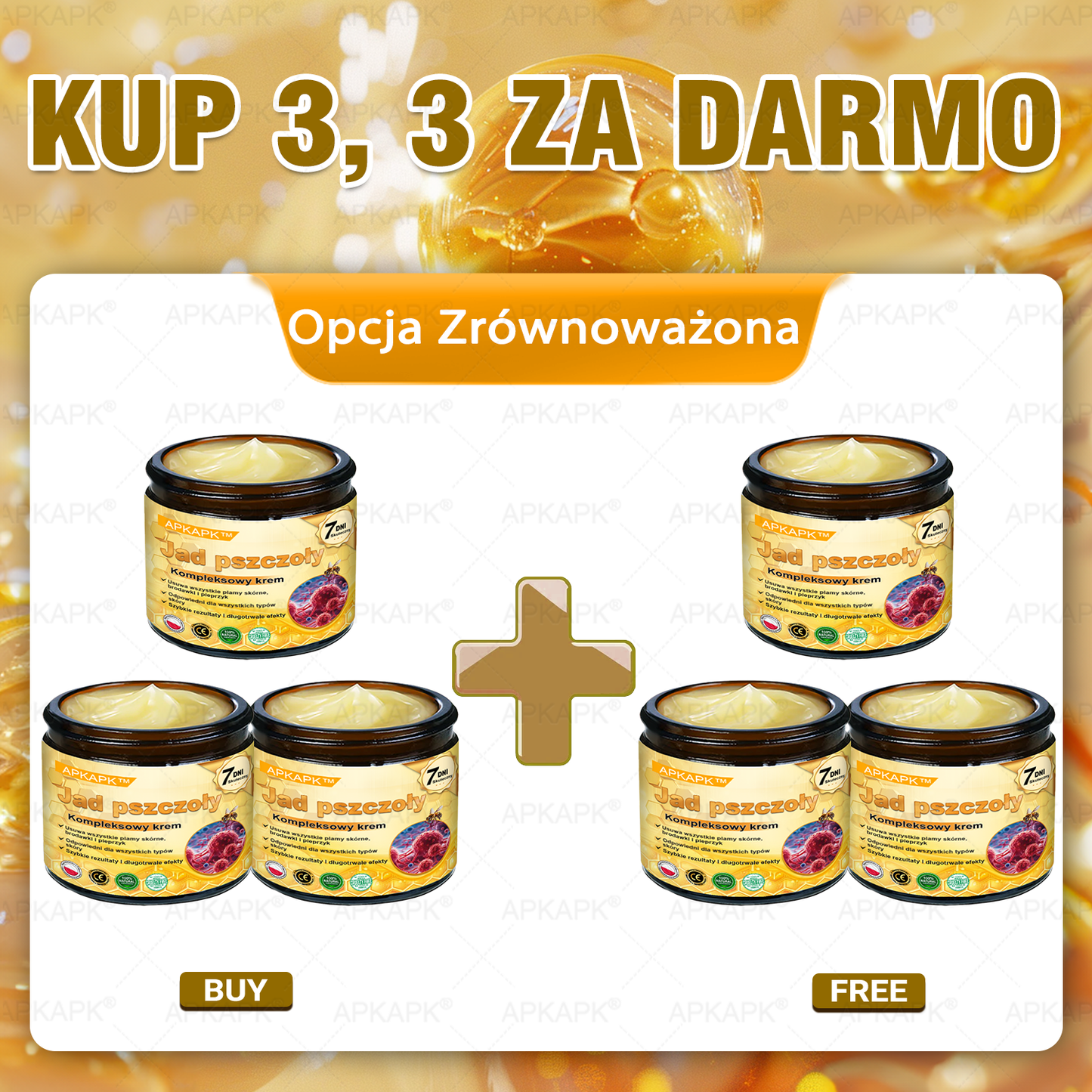 𝖠𝖯𝖪𝖠𝖯𝖪® 🐝𝗕𝗲𝗲 𝗩𝗲𝗻𝗼𝗺 𝗞𝗿𝗲𝗺 𝗻𝗮 𝗼𝗯𝗻𝗼𝘄𝗲𝗻𝗶𝗲 𝗸𝗼𝘇𝗵𝘆🐝pomaga w leczeniu problemów skórnych, takich jak: zmarszczki, blizny, plamy pigmentacyjne, rozstępy, trądzik, łuszczyca, egzema, zmiany skórne, podrażnienia, stany zapalne i inne problemy skórne