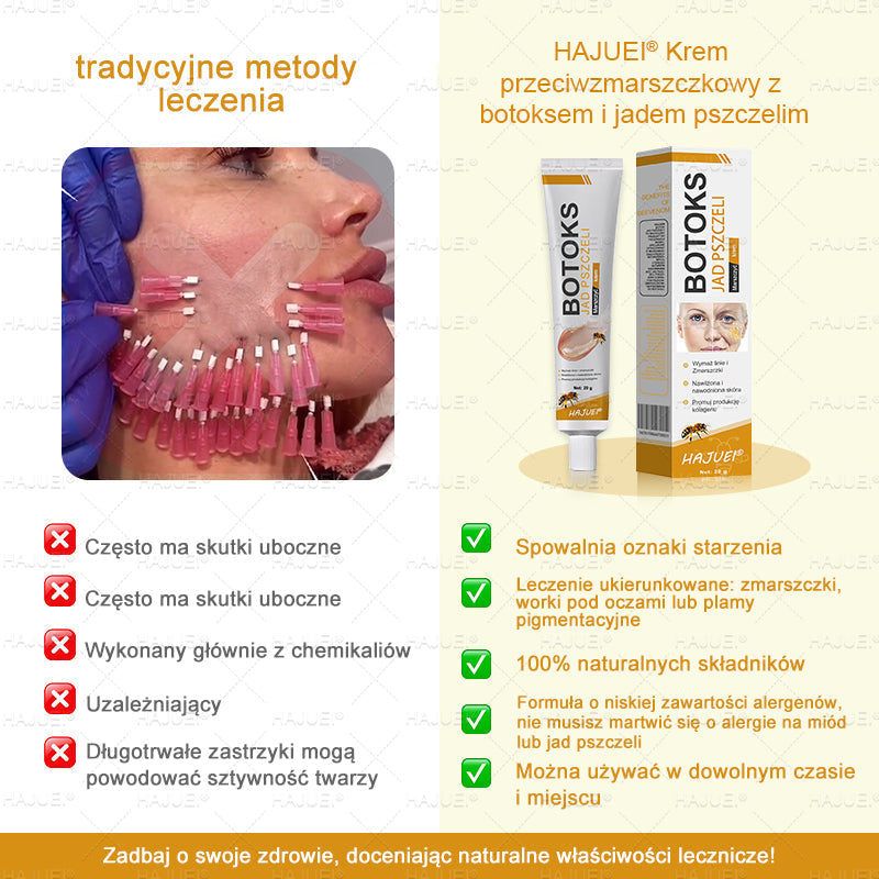 Ostatni dzień promocji: 50% zniżki - 🍯 HAJUEI® Botox Krem Przeciwzmarszczkowy z Jadłem Pszczelim