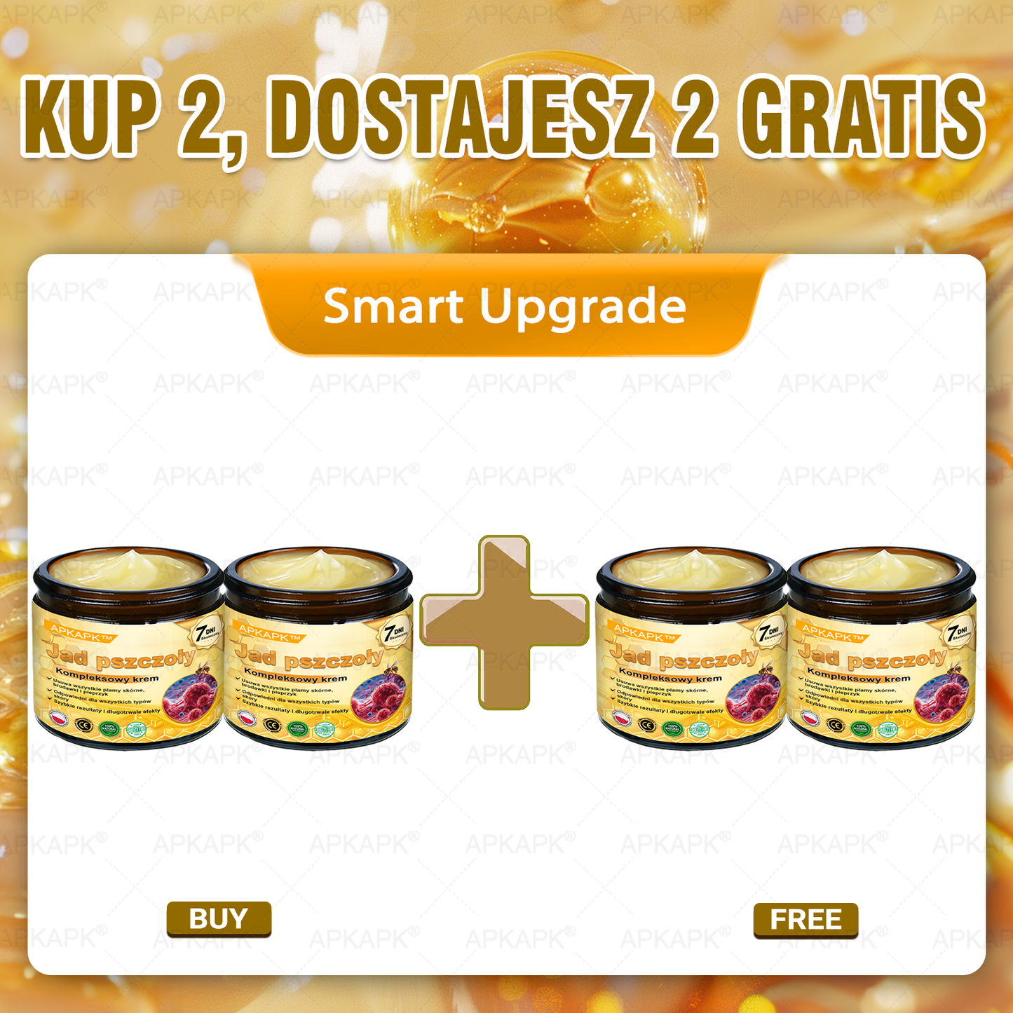 𝖠𝖯𝖪𝖠𝖯𝖪® 🐝𝗕𝗲𝗲 𝗩𝗲𝗻𝗼𝗺 𝗞𝗿𝗲𝗺 𝗻𝗮 𝗼𝗯𝗻𝗼𝘄𝗲𝗻𝗶𝗲 𝗸𝗼𝘇𝗵𝘆🐝pomaga w leczeniu problemów skórnych, takich jak: zmarszczki, blizny, plamy pigmentacyjne, rozstępy, trądzik, łuszczyca, egzema, zmiany skórne, podrażnienia, stany zapalne i inne problemy skórne