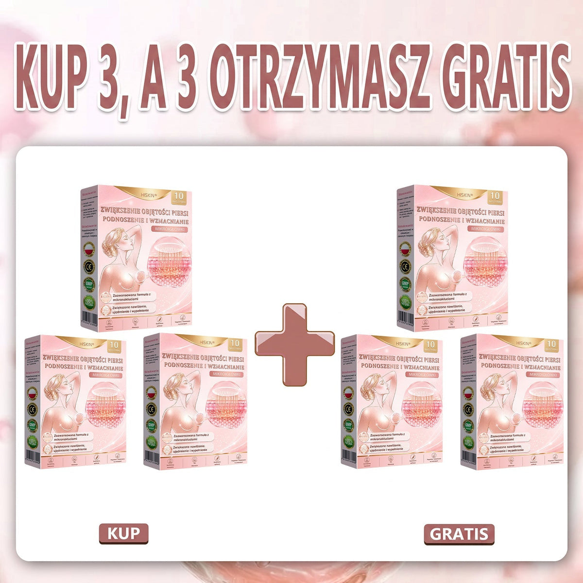 💌HISKIN® Mikroigłowe plastry na piersi wspierające efekt pełniejszego wyglądu, liftingu i ujędrnienia