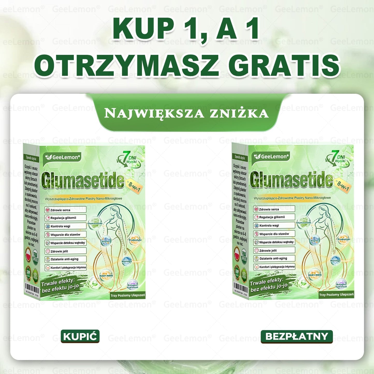 Oficjalny Sklep | 𝐆𝐞𝑒𝐿𝑒𝐦𝐨𝐧® 👩‍⚕️ 𝐆𝐥𝐮𝐦ase𝐭𝐢𝐝𝐞 𝟖 𝐰 𝟏 Smukły i Zdrowy Nano Plaster z Mikronakłuciami (Tylko raz dziennie, widoczne zmiany już w 7 dni)✅ Na otyłość, wiotką skórę, cukrzycę, bezdech senny, problemy ze stawami i wiele więcej