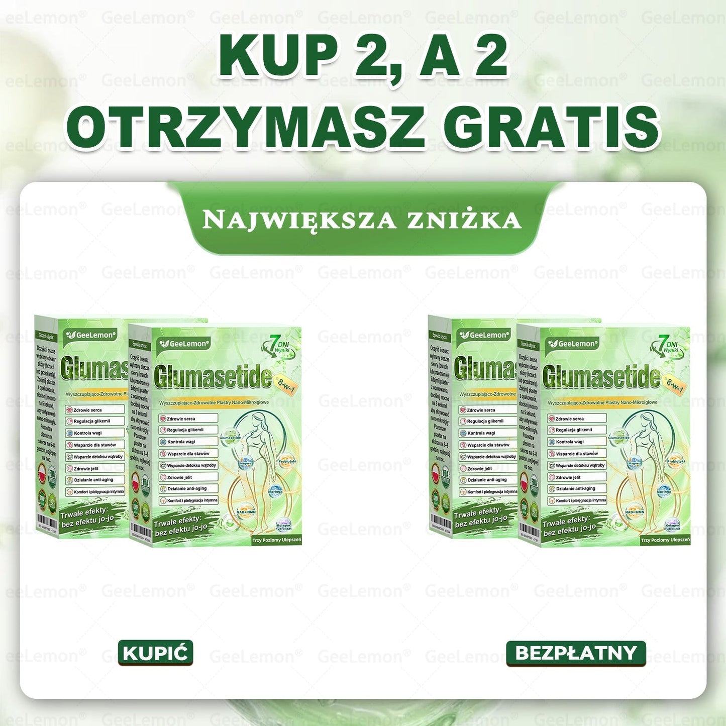 Oficjalny Sklep | 𝐆𝐞𝑒𝐿𝑒𝐦𝐨𝐧® 👩‍⚕️ 𝐆𝐥𝐮𝐦ase𝐭𝐢𝐝𝐞 𝟖 𝐰 𝟏 Smukły i Zdrowy Nano Plaster z Mikronakłuciami (Tylko raz dziennie, widoczne zmiany już w 7 dni)✅ Na otyłość, wiotką skórę, cukrzycę, bezdech senny, problemy ze stawami i wiele więcej
